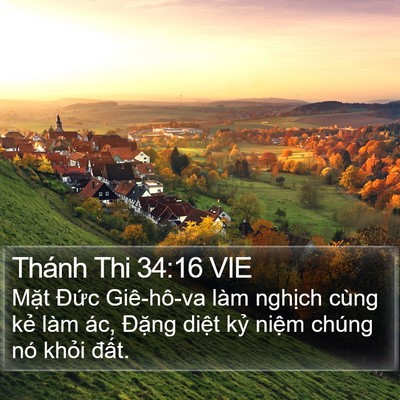 Thánh Thi 34:16 VIE Bible Verse Image