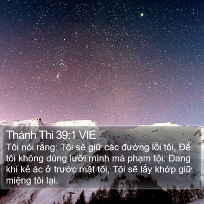 Thánh Thi 39:1 VIE Bible Verse Image