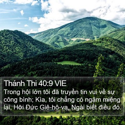 Thánh Thi 40:9 VIE Bible Verse Image