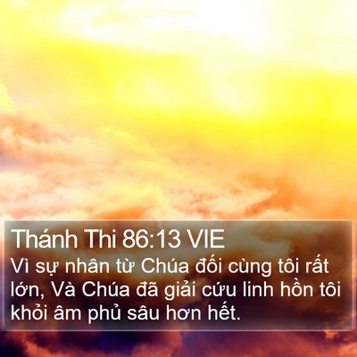 Thánh Thi 86:13 VIE Bible Verse Image