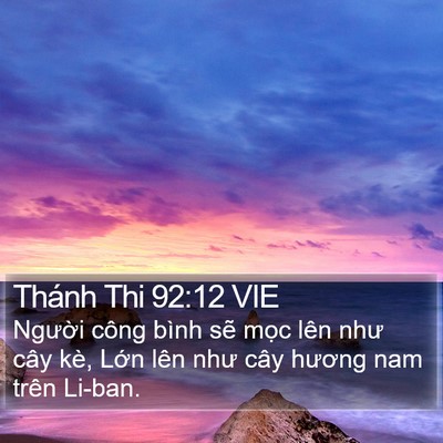 Thánh Thi 92:12 VIE Bible Verse Image