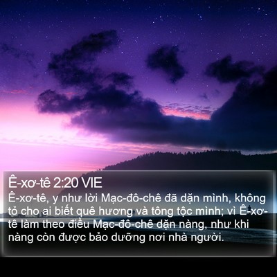 Ê-xơ-tê 2:20 VIE Bible Verse Image