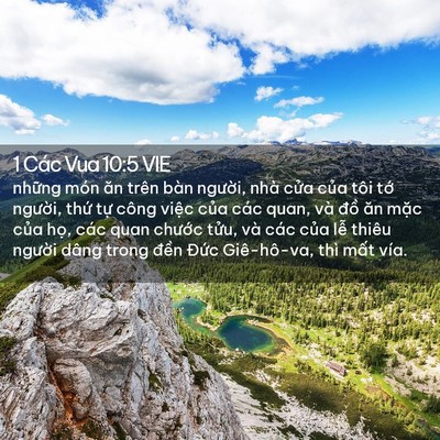 Picture 02 - 1 Các Vua 10:5 VIE - những món ăn trên bàn người, nhà cửa - Bible Verse Picture