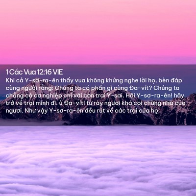 Picture 02 - 1 Các Vua 12:16 VIE - Khi cả Y-sơ-ra-ên thấy vua không khứng - Bible Verse Picture