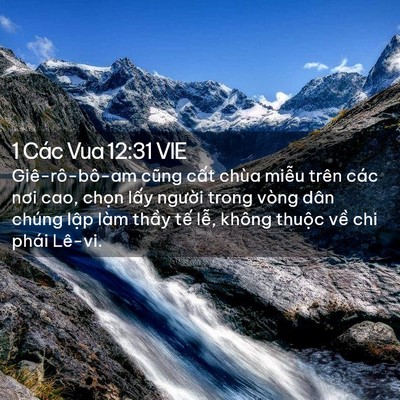 Picture 02 - 1 Các Vua 12:31 VIE - Giê-rô-bô-am cũng cất chùa miễu trên - Bible Verse Picture