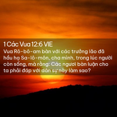 Picture 02 - 1 Các Vua 12:6 VIE - Vua Rô-bô-am bàn với các trưởng lão - Bible Verse Picture