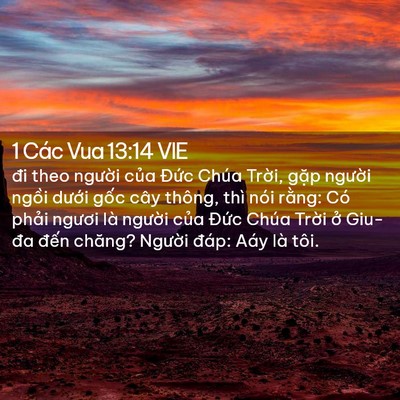 Picture 02 - 1 Các Vua 13:14 VIE - đi theo người của Đức Chúa Trời, - Bible Verse Picture