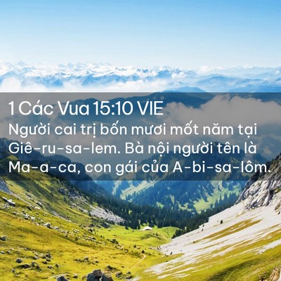 Picture 02 - 1 Các Vua 15:10 VIE - Người cai trị bốn mươi mốt năm tại - Bible Verse Picture