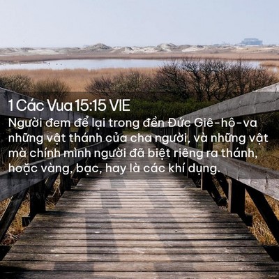 Picture 02 - 1 Các Vua 15:15 VIE - Người đem để lại trong đền Đức - Bible Verse Picture