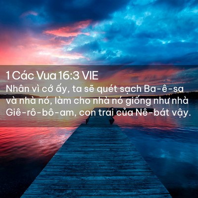 Picture 02 - 1 Các Vua 16:3 VIE - Nhân vì cớ ấy, ta sẽ quét sạch - Bible Verse Picture