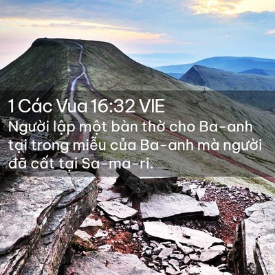 Picture 02 - 1 Các Vua 16:32 VIE - Người lập một bàn thờ cho Ba-anh tại - Bible Verse Picture