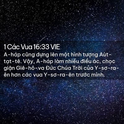 Picture 02 - 1 Các Vua 16:33 VIE - A-háp cũng dựng lên một hình tượng - Bible Verse Picture