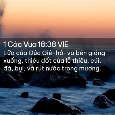Picture 02 - 1 Các Vua 18:38 VIE - Lửa của Đức Giê-hô-va bèn giáng - Bible Verse Picture