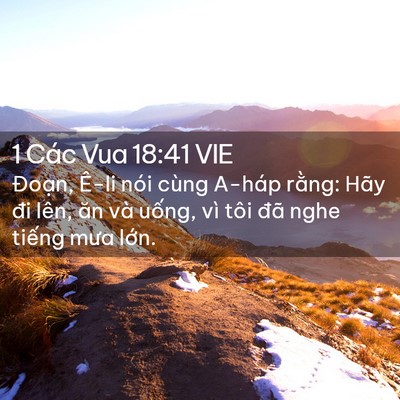 Picture 02 - 1 Các Vua 18:41 VIE - Đoạn, Ê-li nói cùng A-háp rằng: Hãy đi - Bible Verse Picture