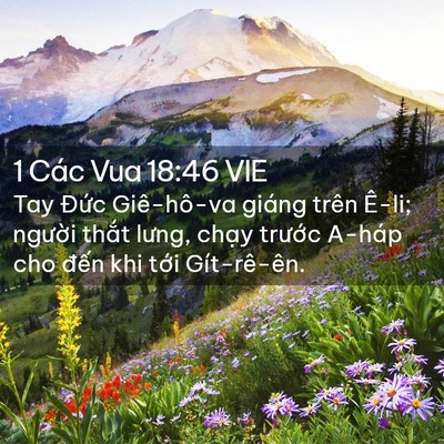 Picture 02 - 1 Các Vua 18:46 VIE - Tay Đức Giê-hô-va giáng trên Ê-li; - Bible Verse Picture