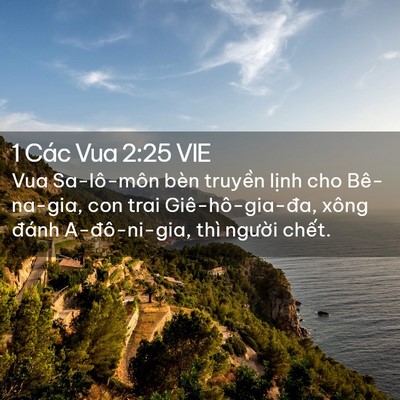 Picture 02 - 1 Các Vua 2:25 VIE - Vua Sa-lô-môn bèn truyền lịnh cho - Bible Verse Picture