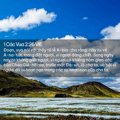 Picture 02 - 1 Các Vua 2:26 VIE - Đoạn, vua nói với thầy tế lễ - Bible Verse Picture