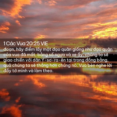 Picture 02 - 1 Các Vua 20:25 VIE - đoạn, hãy điểm lấy một đạo quân - Bible Verse Picture