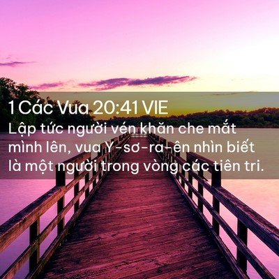 Picture 02 - 1 Các Vua 20:41 VIE - Lập tức người vén khăn che mắt mình - Bible Verse Picture