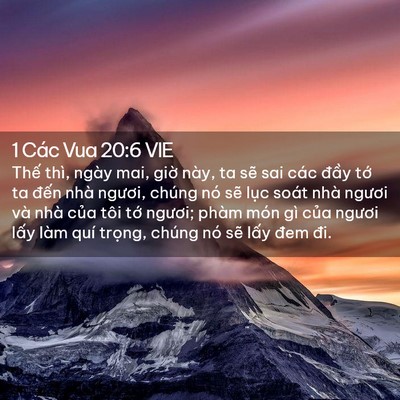 Picture 02 - 1 Các Vua 20:6 VIE - Thế thì, ngày mai, giờ này, ta sẽ sai - Bible Verse Picture