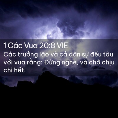 Picture 02 - 1 Các Vua 20:8 VIE - Các trưởng lão và cả dân sự đều - Bible Verse Picture