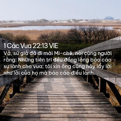 Picture 02 - 1 Các Vua 22:13 VIE - Vả, sứ giả đã đi mời Mi-chê, nói - Bible Verse Picture