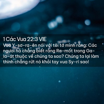 Picture 02 - 1 Các Vua 22:3 VIE - Vua Y-sơ-ra-ên nói với tôi tớ mình - Bible Verse Picture