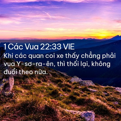 Picture 02 - 1 Các Vua 22:33 VIE - Khi các quan coi xe thấy chẳng phải vua - Bible Verse Picture