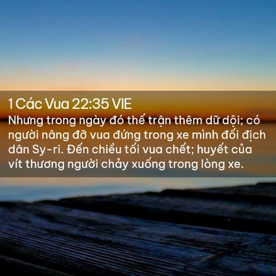 Picture 02 - 1 Các Vua 22:35 VIE - Nhưng trong ngày đó thế trận thêm dữ - Bible Verse Picture