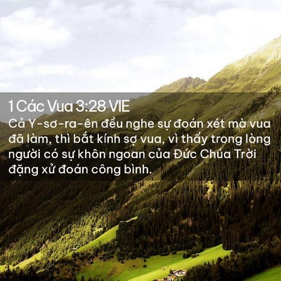 Picture 02 - 1 Các Vua 3:28 VIE - Cả Y-sơ-ra-ên đều nghe sự đoán xét - Bible Verse Picture