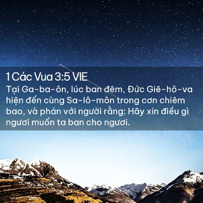 Picture 02 - 1 Các Vua 3:5 VIE - Tại Ga-ba-ôn, lúc ban đêm, Đức - Bible Verse Picture