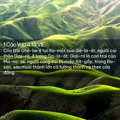 Picture 02 - 1 Các Vua 4:13 VIE - Con trai Ghê-be ở tại Ra-mốt của - Bible Verse Picture