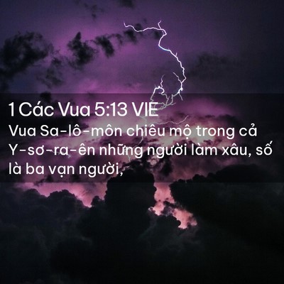 Picture 02 - 1 Các Vua 5:13 VIE - Vua Sa-lô-môn chiêu mộ trong cả - Bible Verse Picture