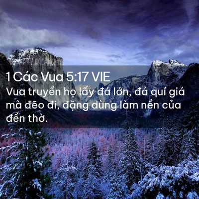 Picture 02 - 1 Các Vua 5:17 VIE - Vua truyền họ lấy đá lớn, đá quí - Bible Verse Picture