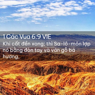 Picture 02 - 1 Các Vua 6:9 VIE - Khi cất đền xong; thì Sa-lô-môn lợp nó - Bible Verse Picture