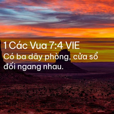 Picture 02 - 1 Các Vua 7:4 VIE - Có ba dãy phòng, cửa sổ đối ngang - Bible Verse Picture
