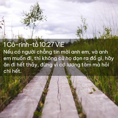 Picture 02 - 1 Cô-rinh-tô 10:27 VIE - Nếu có người chẳng tin mời anh em, và - Bible Verse Picture