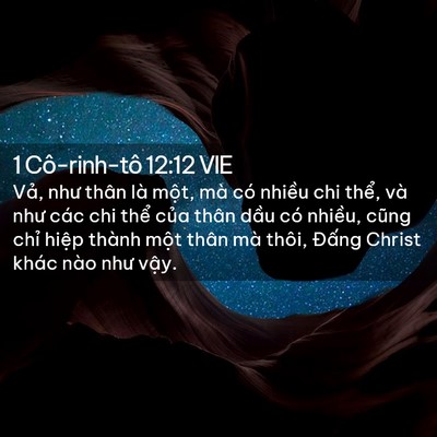 Picture 02 - 1 Cô-rinh-tô 12:12 VIE - Vả, như thân là một, mà có nhiều chi - Bible Verse Picture