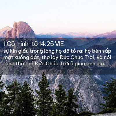 Picture 02 - 1 Cô-rinh-tô 14:25 VIE - sự kín giấu trong lòng họ đã tỏ ra; - Bible Verse Picture