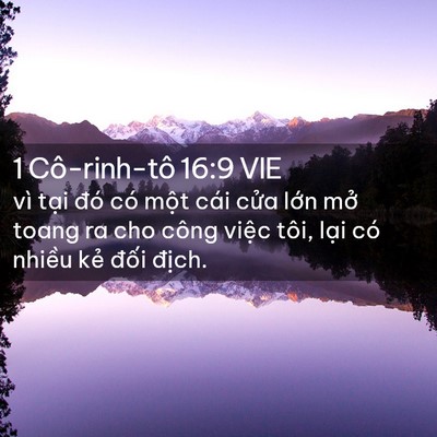 Picture 02 - 1 Cô-rinh-tô 16:9 VIE - vì tại đó có một cái cửa lớn mở - Bible Verse Picture