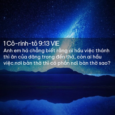 Picture 02 - 1 Cô-rinh-tô 9:13 VIE - Anh em há chẳng biết rằng ai hầu việc - Bible Verse Picture