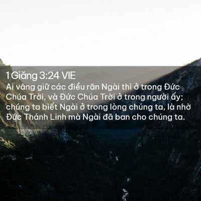 Picture 02 - 1 Giăng 3:24 VIE - Ai vâng giữ các điều răn Ngài thì ở - Bible Verse Picture