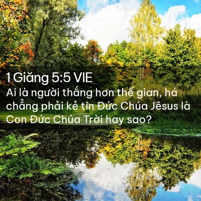 Picture 02 - 1 Giăng 5:5 VIE - Ai là người thắng hơn thế gian, há - Bible Verse Picture