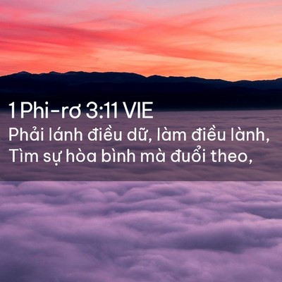 Picture 02 - 1 Phi-rơ 3:11 VIE - Phải lánh điều dữ, làm điều lành, - Bible Verse Picture