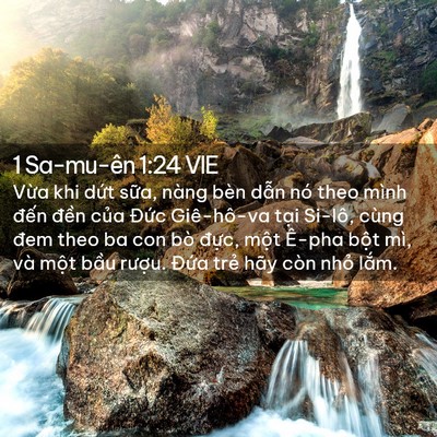 Picture 02 - 1 Sa-mu-ên 1:24 VIE - Vừa khi dứt sữa, nàng bèn dẫn nó theo - Bible Verse Picture