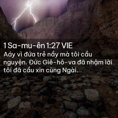Picture 02 - 1 Sa-mu-ên 1:27 VIE - Aáy vì đứa trẻ nầy mà tôi cầu - Bible Verse Picture