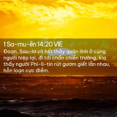 Picture 02 - 1 Sa-mu-ên 14:20 VIE - Đoạn, Sau-lơ và hết thảy quân lính ở - Bible Verse Picture