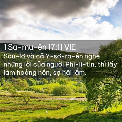 Picture 02 - 1 Sa-mu-ên 17:11 VIE - Sau-lơ và cả Y-sơ-ra-ên nghe những lời - Bible Verse Picture