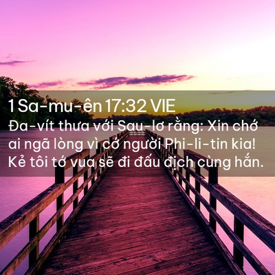 Picture 02 - 1 Sa-mu-ên 17:32 VIE - Đa-vít thưa với Sau-lơ rằng: Xin chớ ai - Bible Verse Picture