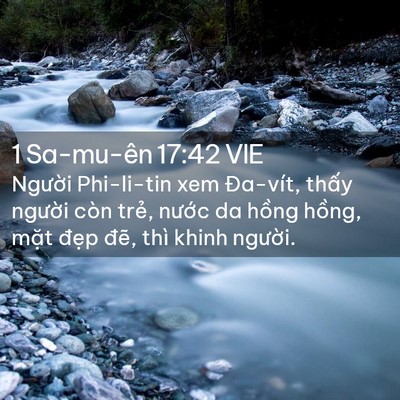 Picture 02 - 1 Sa-mu-ên 17:42 VIE - Người Phi-li-tin xem Đa-vít, thấy người - Bible Verse Picture